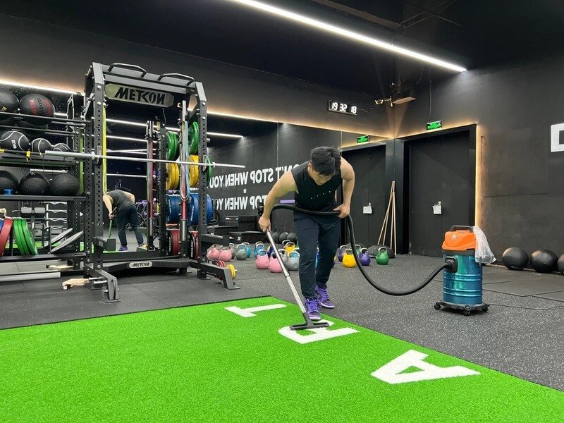 Concept image of a Padded Astroturf field with glowing data points representing smart sensor integration